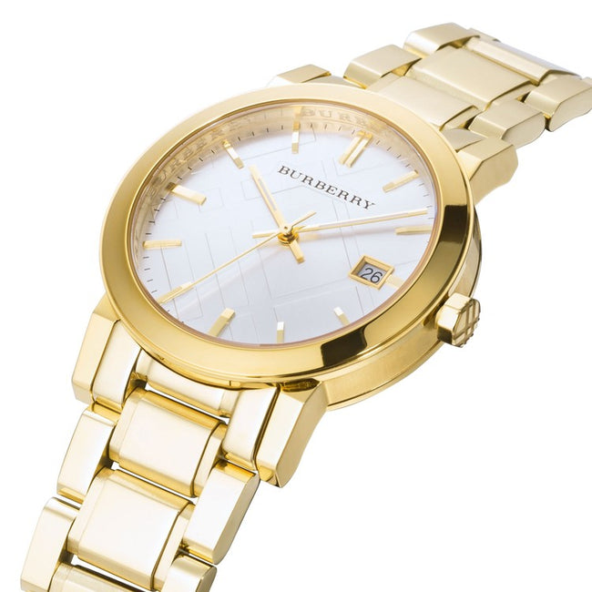 Burberry Men's BU9003 Large Check Goldtone Stainless Steel Bracelet Watch Main Image