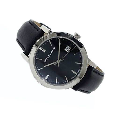 Burberry BU9009 The City Leather Strap Check Dial Men's Watch