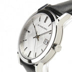 Burberry The City Silver Dial Black Leather Men's Watch BU9008