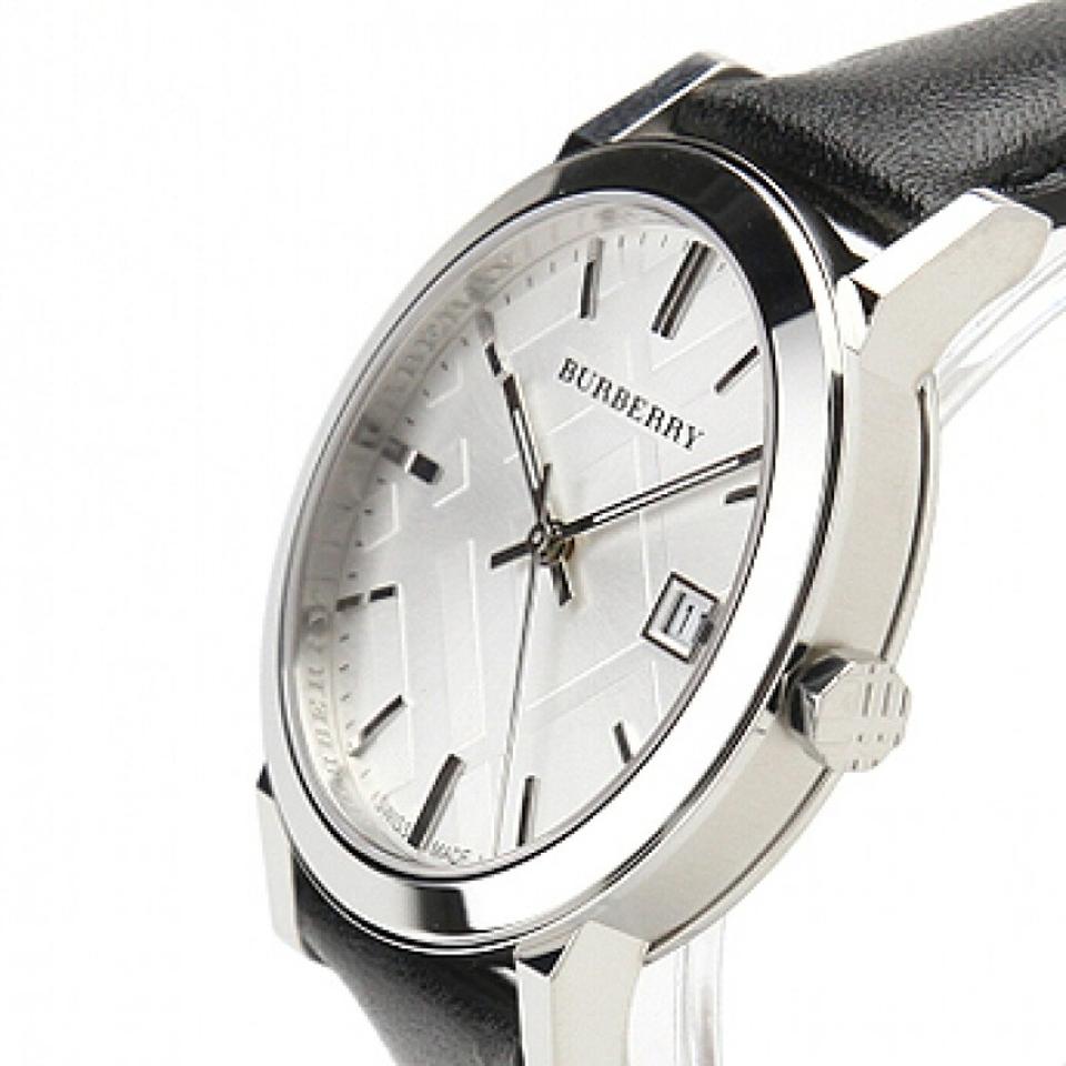 Burberry The City Silver Dial Black Leather Men's Watch BU9008