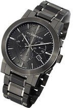 BURBERRY Chronograph Dark Grey Dial Black Ion-plated Men's Watch BU9354