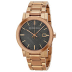 BURBERRY Brown Check Pattern Dial Rose Gold-plated Ladies Watch BU9005
