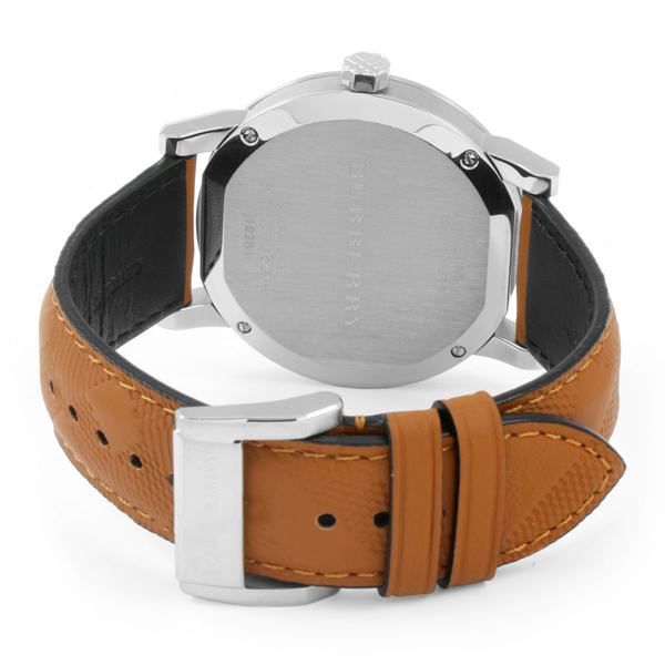 Burberry Men’s Swiss Made Leather Strap Black Dial 42mm Watch BU9905