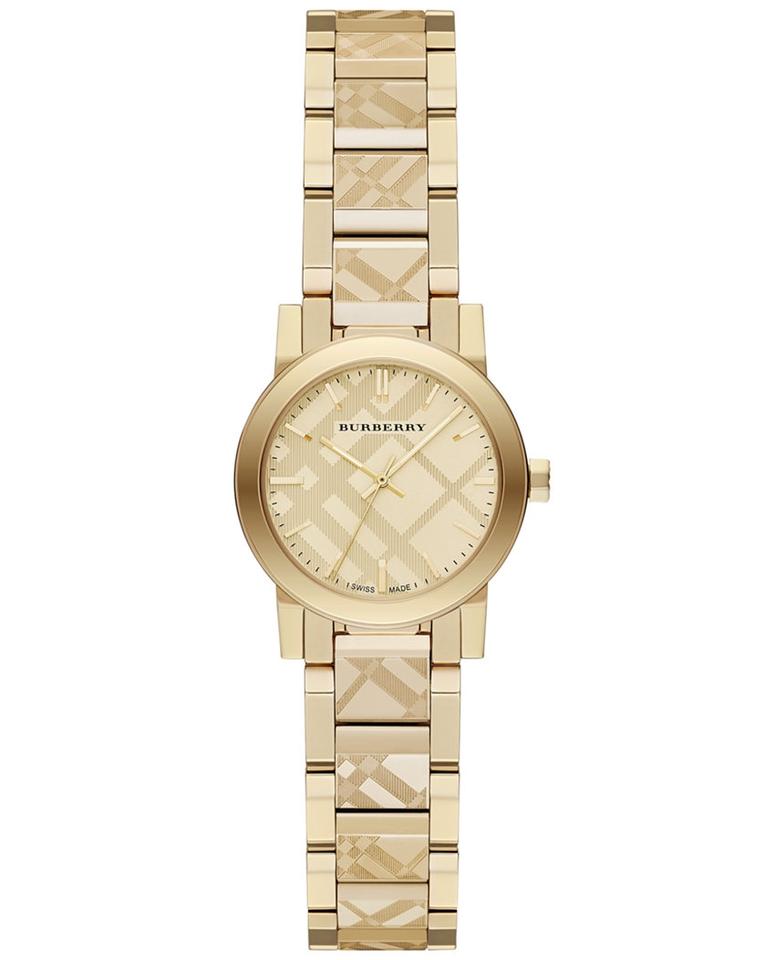 Swiss Rare Engraved Gold Check Dial 26mm Women Wrist Watch The City BU9234