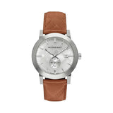 Burberry Men’s Quartz Leather Strap Silver Dial 42mm Watch BU9904