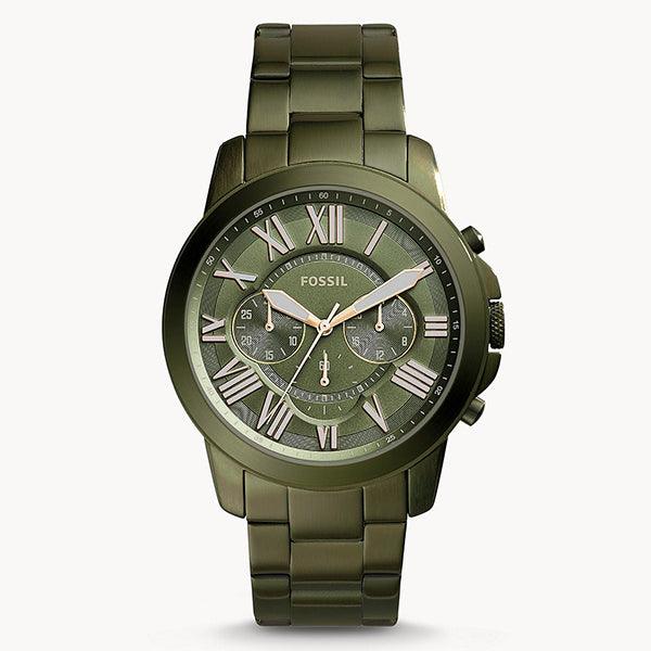Fossil Grant Chronograph Olive Green Stainless Steel Men's Watch - FS5375 Hover Image