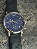 Emporio Armani Men’s Quartz Leather Strap Blue Dial 41mm Watch AR1736