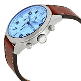 Fossil Men’s Chronograph Quartz Leather Strap Silver Dial 44mm Watch FS5169