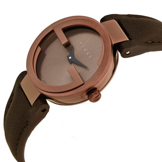 Gucci Women’s Quartz Leather Strap Swiss Made Brown Dial 29mm Watch YA133504