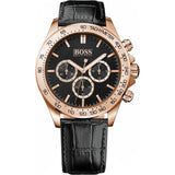 Hugo Boss Men’s Quartz Leather Strap Black Dial 46mm Watch 1513179