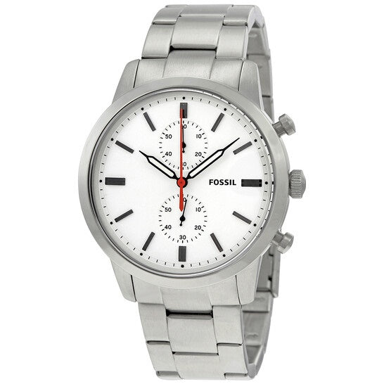 Fossil Men’s Quartz Stainless Steel White Dial 44mm Watch FS5346 Hover Image