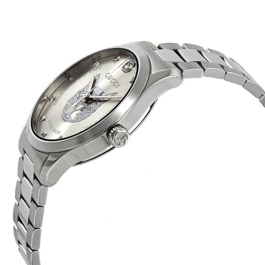 Gucci Unisex Swiss Made Quartz Silver Stainless Steel Silver Dial 38mm Watch YA1264095 Main Image