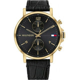 Tommy Hilfiger Men’s Quartz Leather Strap Black Dial 44mm Watch 1710417