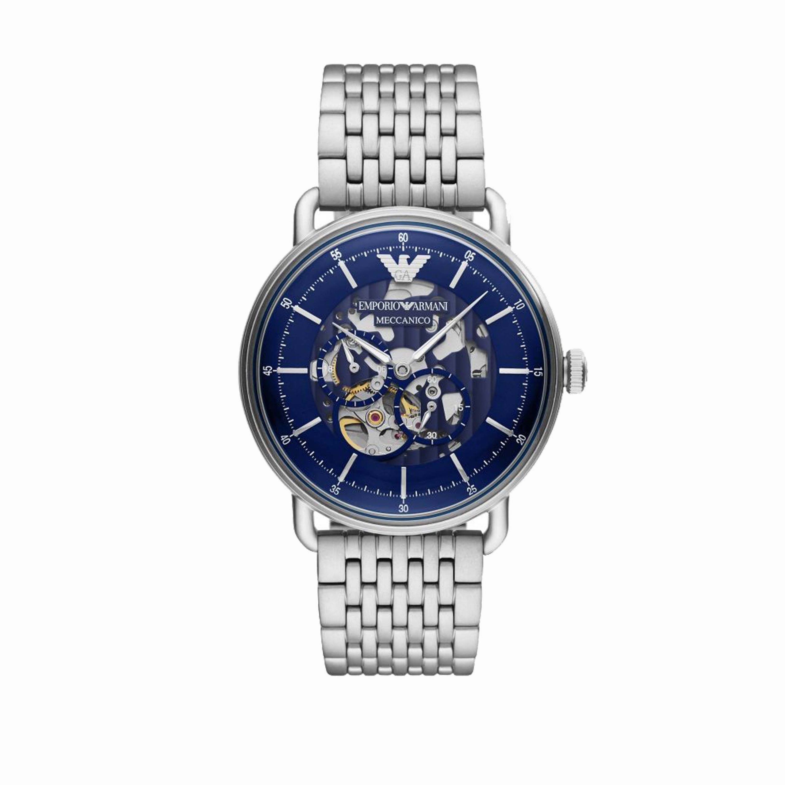 Emporio Armani Men’s Automatic Stainless Steel Blue Dial 43mm Watch AR60024