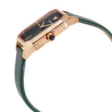 Emporio Armani Women’s Quartz Green Leather Strap Black Mother of Pearl Dial 24mm Watch AR11149