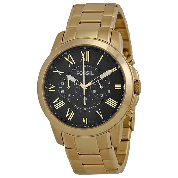 Fossil Men’s Chronograph Quartz Stainless Steel Black Dial 44mm Watch FS4815 Hover Image
