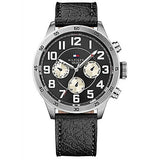 Tommy Hilfiger Men’s Quartz Leather Strap Black Dial 46mm Watch 1791050
