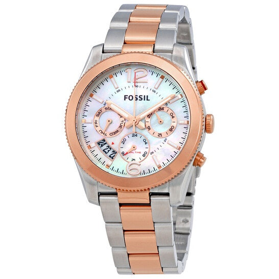 Fossil Women’s Quartz Stainless Steel Mother Of Pearl Dial 39mm Watch ES4135 Hover Image