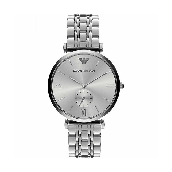 Emporio Armani Men’s Analog Stainless Steel Silver Dial 40mm Watch AR1819 Hover Image