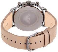 Emporio Armani Men’s Chronograph Quartz Leather Strap Grey Dial 43mm Watch AR11107 Main Image