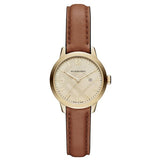 Burberry Women’s Swiss Made Leather Strap Gold Dial 32mm Watch BU10101