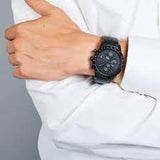 Hugo Boss Rafale Black Leather Strap Black Dial Chronograph Quartz Watch for Gents – 1513456