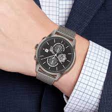 Tommy Hilfiger Men\'s Quartz Steel Watch Dial Grey 44mm Grey Stainless
