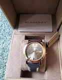 Burberry The City Gold-Tone Leather Mens Watch BU9032