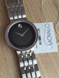 Movado Men’s Swiss Made Quartz Stainless Steel Black Dial 39mm Watch 0607057
