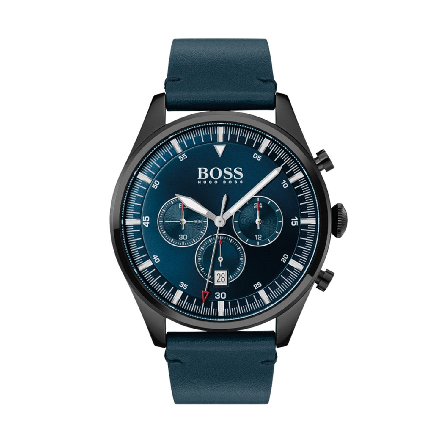 Hugo Boss Men’s Quartz Lather Strap Blue Dial 44mm Watch 1513711
