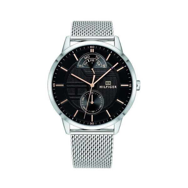 Tommy Hilfiger Men’s Quartz Stainless Steel Black Dial 44mm Watch 1791610 Hover Image
