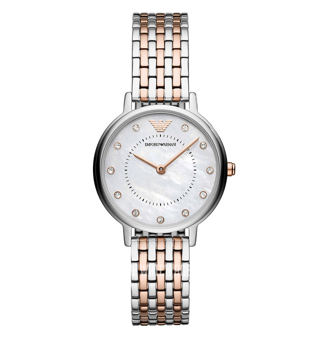 Emporio Armani Women’s Quartz Stainless Steel Mother of Pearl Dial 28mm Watch AR11094 Hover Image