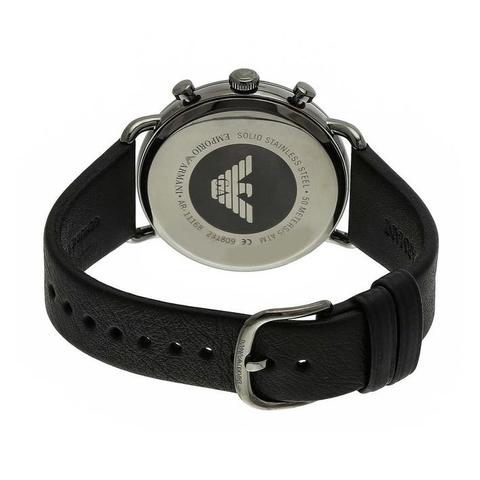 Emporio Armani Men’s Chronograph Quartz Leather Strap Grey Dial 43mm Watch AR11168