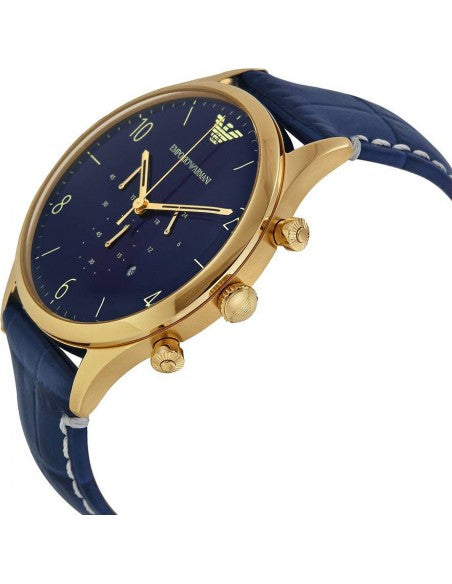 Emporio Armani Men’s Quartz Leather Strap Blue Dial 43mm Watch AR1862