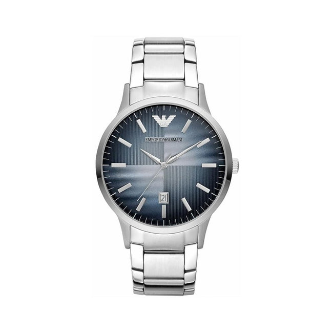 Emporio Armani Men’s Quartz Stainless Steel Blue Dial 43mm Watch AR2472 Hover Image