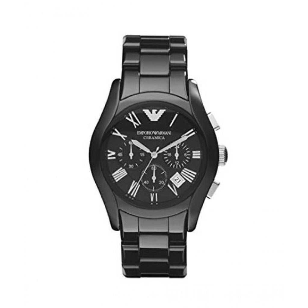 Emporio Armani Men’s Chronograph Quartz Stainless Steel Black Dial 43mm Watch AR1400