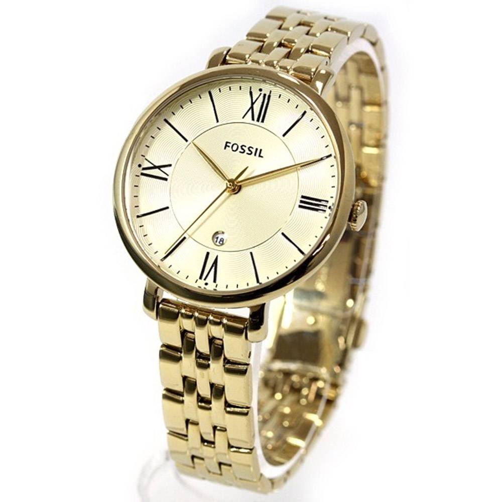 Fossil Women's Quartz Stainless Steel Gold Dial 36mm Watch ES3434