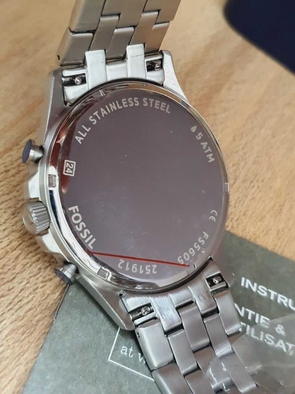 Fossil Men's Chronograph Quartz Stainless Steel Blue Dial 46mm