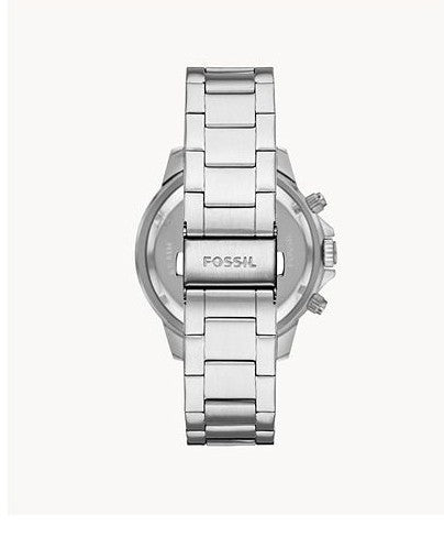 Fossil Men’s Chronograph Quartz Stainless Steel Silver Dial 45mm Watch BQ2490 (Without Tag )