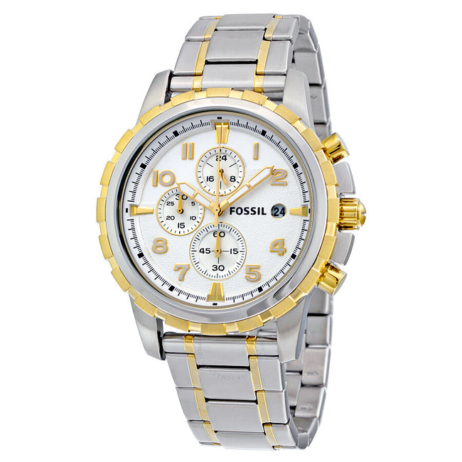 FOSSIL Dean Chronograph Silver Dial Two-tone Men's Watch FS4795 Hover Image