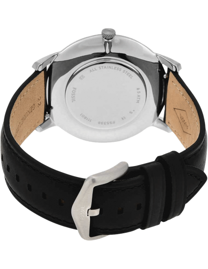 Fossil Men’s Quartz Leather Strap Black Dial 44mm Watch FS5398