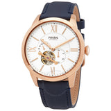 Fossil Men’s Automatic Leather Strap White Dial 44mm Watch ME3171