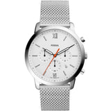 Fossil Men’s Chronograph Quartz Stainless Steel White Dial 44mm Watch FS5382