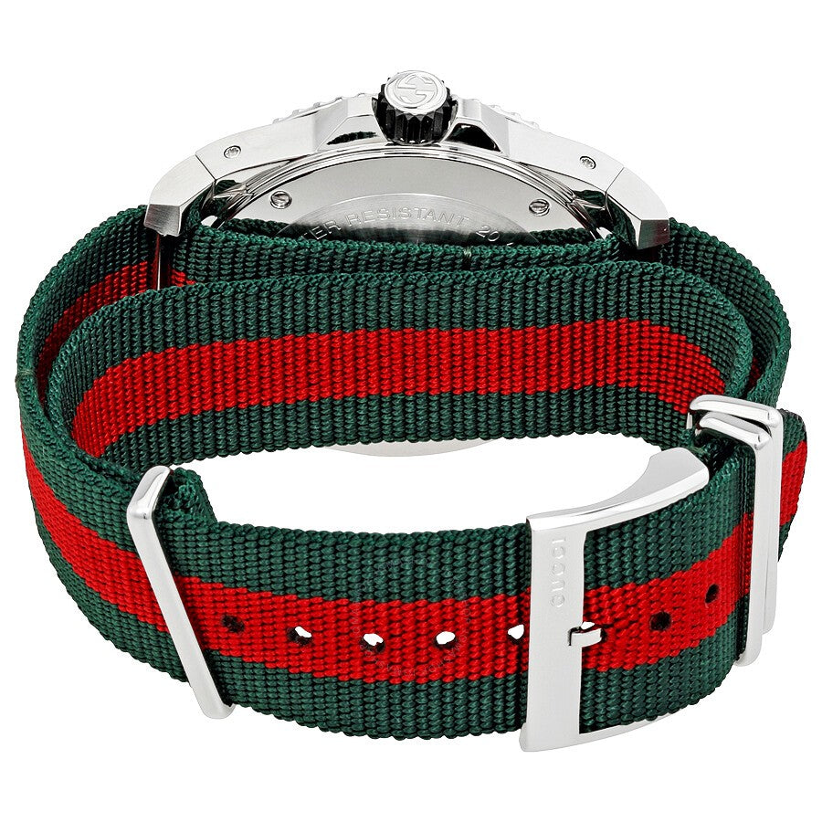Gucci Men’s Swiss Made Quartz Nylon Strap Black Dial 45mm Watch YA136209