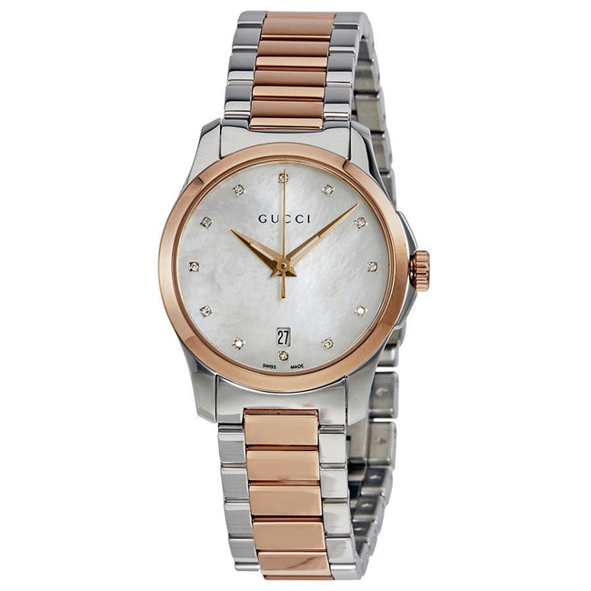 Gucci Women’s Swiss Made Quartz Stainless Steel Mother of pearl Dial 27mm Watch YA126544 Hover Image