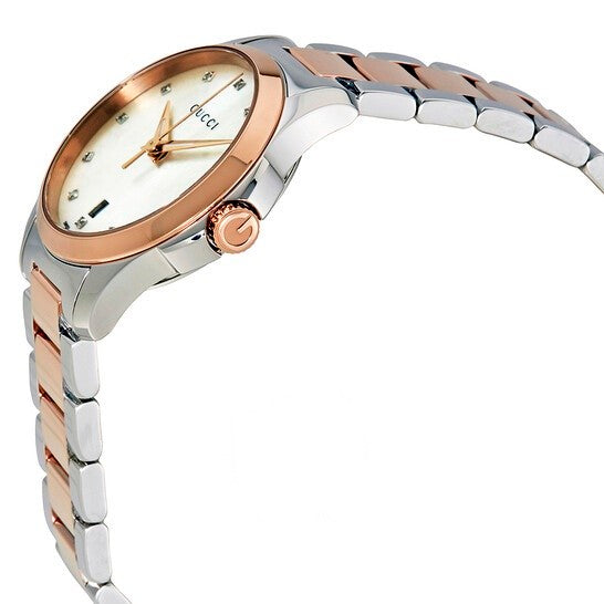 Gucci Women’s Swiss Made Quartz Stainless Steel Mother of pearl Dial 27mm Watch YA126544