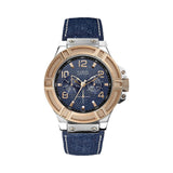 Guess Men’s Quartz Leather Strap Blue Dial 45mm Watch W0040G6
