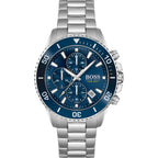 Hugo Boss Men’s Quartz Silver Stainless Steel Blue Dial 46mm Watch 1513907