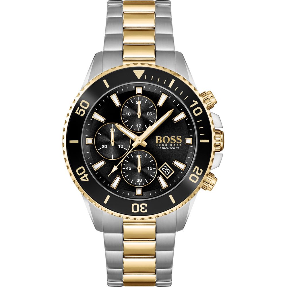 Hugo Boss Men’s Quartz Two-Tone Stainless Steel Black Dial 45mm Watch 1513908