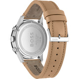Hugo Boss Men’s Chronograph Quartz Leather Strap Black Dial 44mm Watch 1513964